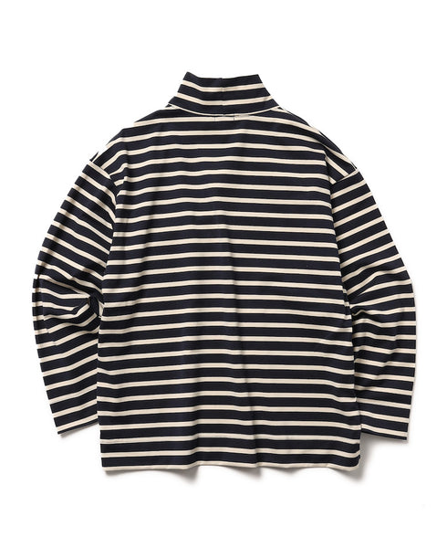 MR.OLIVE / GIZA COTTON BORDER / BOTTLE NECK SHIRT